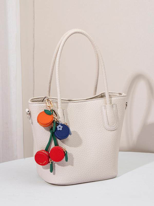 Søt fruktpose-anheng, stilig ryggsekk-anheng, søtt nøkkelring-tilbehør til vesker og ryggsekker, avslappet stil for alle årstider, veske-tilbehør