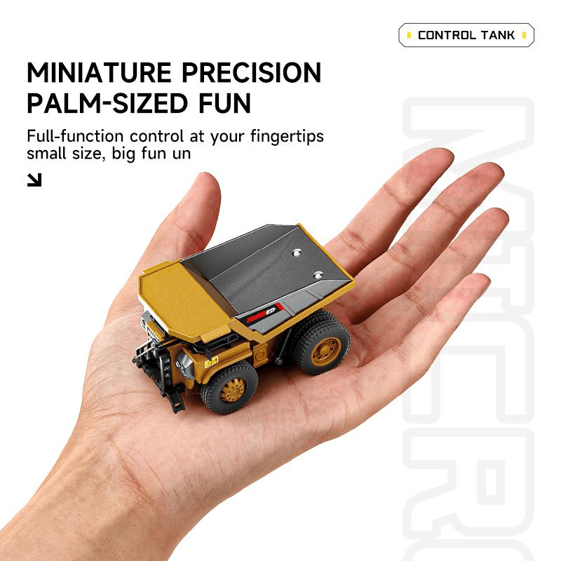 ByggRörelse™ 1:64 Premium Mini RC Byggset i Metall – Gaffeltruck, Grävmaskin & Tipptruck