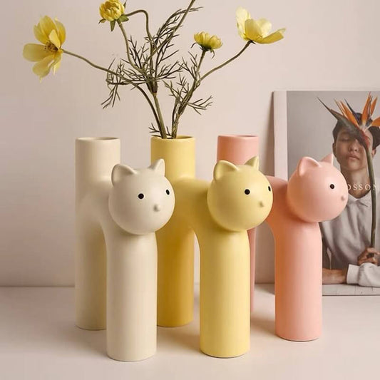 Purrfect Bloom – Keramisk kattvas
