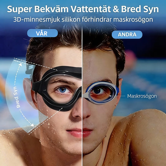💦👀Inget Läckage Anti-Imma Simglasögon – För Vuxna och Barn🏄🌊