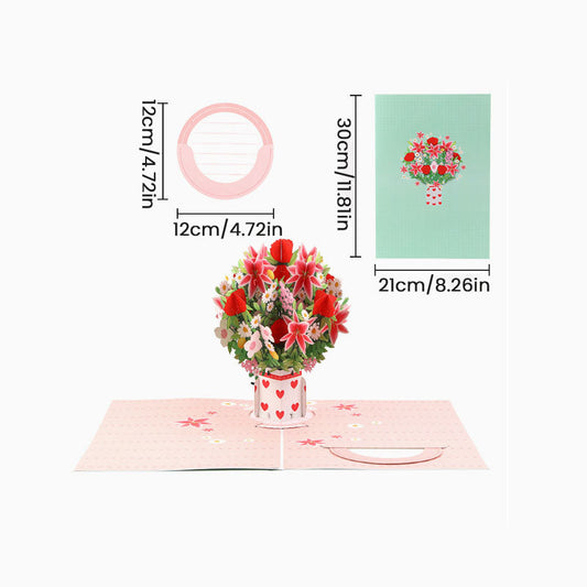 💐 Pop-up-kort med markblomster til Valentinsdagen