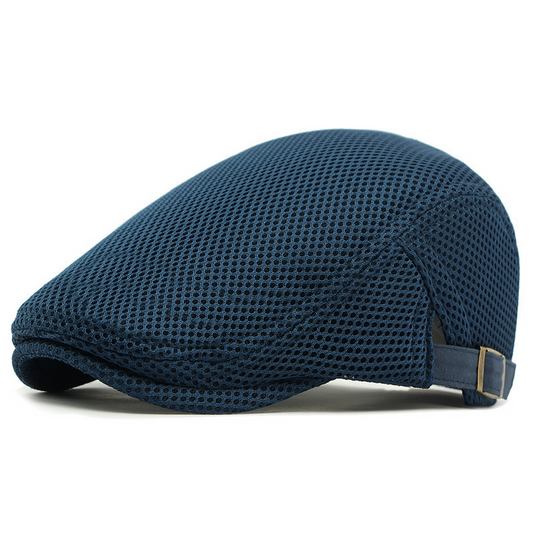 🧢🌞 Andningsbar gubbkeps med justerbar rem – Mesh-tyg, klassisk Ivy-stil 🌿