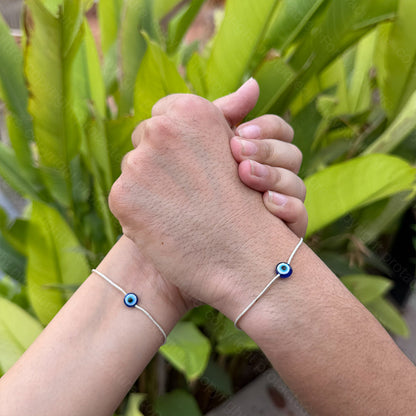 Amora Evil Eye Pararmbands‑Set | Silverpläterad | Justerbar