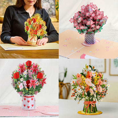 💐 Pop-up-kort med markblomster til Valentinsdagen