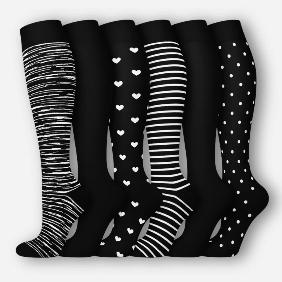 6-pakning med kompresjonsstrømper