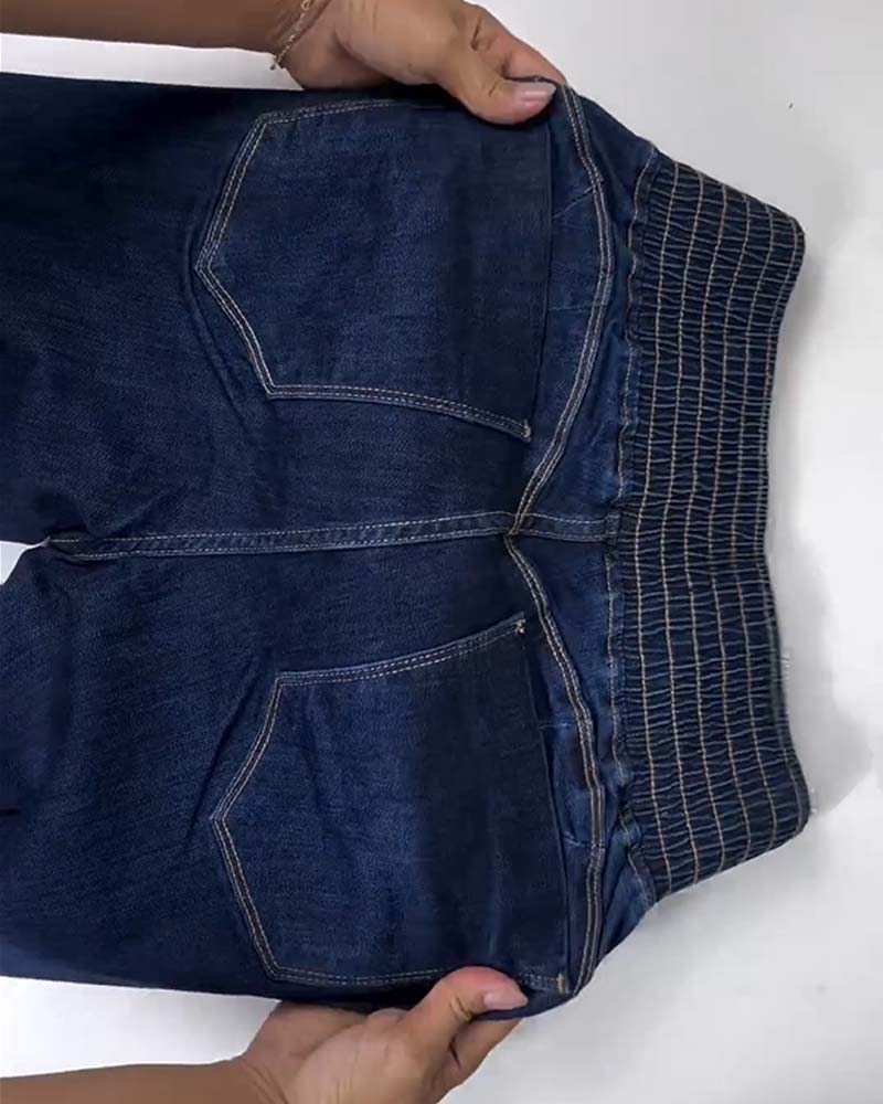 Curvy Skinny Flare-Jeans med Hög Midja | Formande & Stretchiga