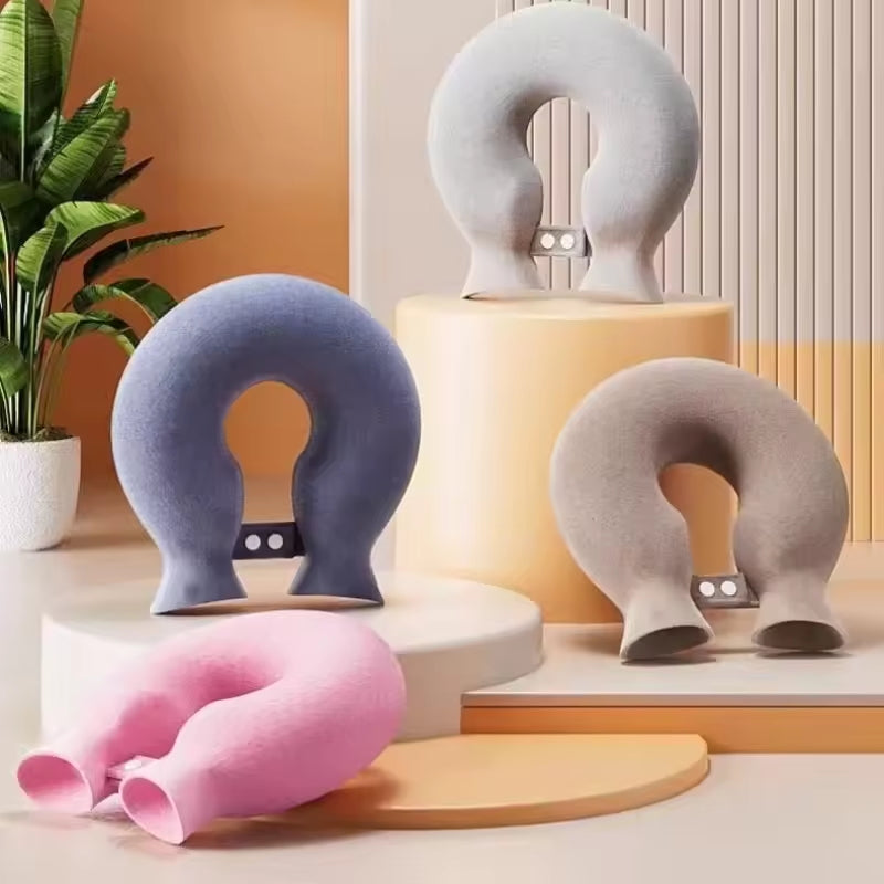 🔥 U-formet hengende varmtvannsflaske med mykt fleecetrekk ❄ Multifunksjonell pleie for nakke og skuldre med varme/kuldebehandling 🌟 