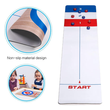 3-i-1 Bordsspel: Curling, Bowling & Shuffleboard