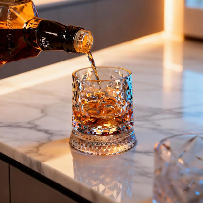 🥃✨360° roterande kristallglas – Lyxigt snurrande whisky- och vinglas