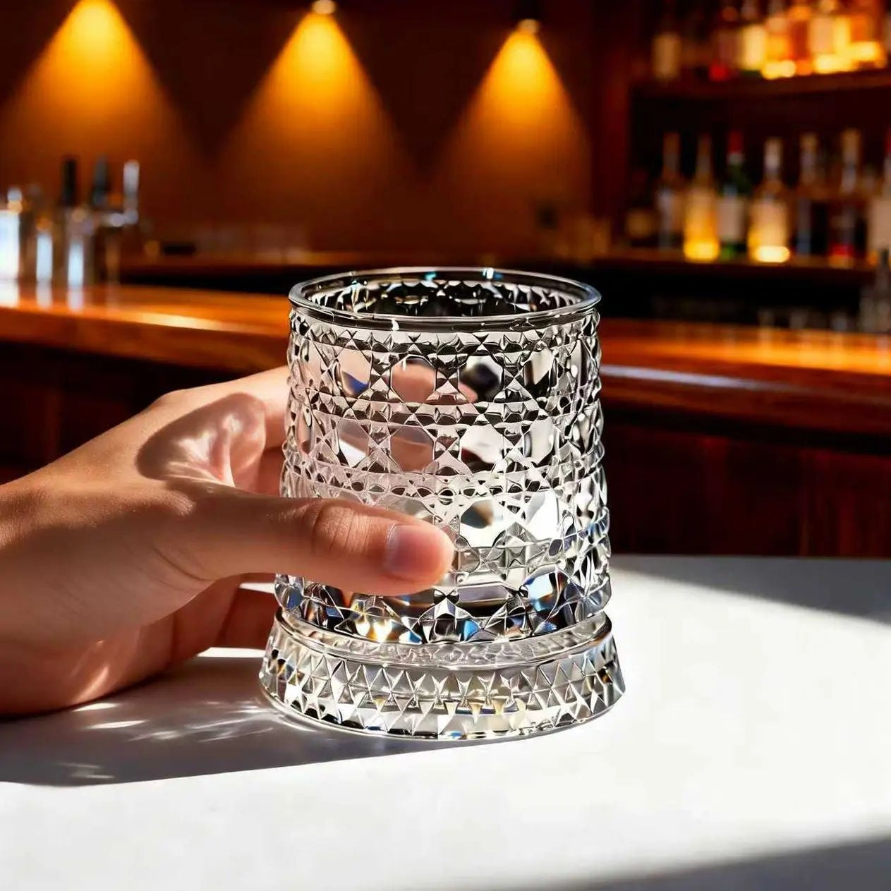 🥃✨360° roterande kristallglas – Lyxigt snurrande whisky- och vinglas