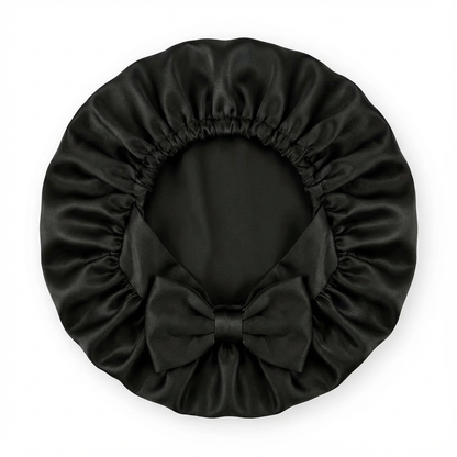 Mulberry silk bonnet that reduces frizz &amp; preserves hair moisture overnight 