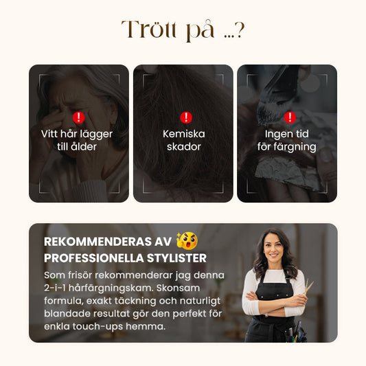 🔥 KJØP MER, SPAR MER! 2-i-1 Hårfargekam for perfekt dekning. Skånsom formel, naturlig resultat hjemme! 🌿📦