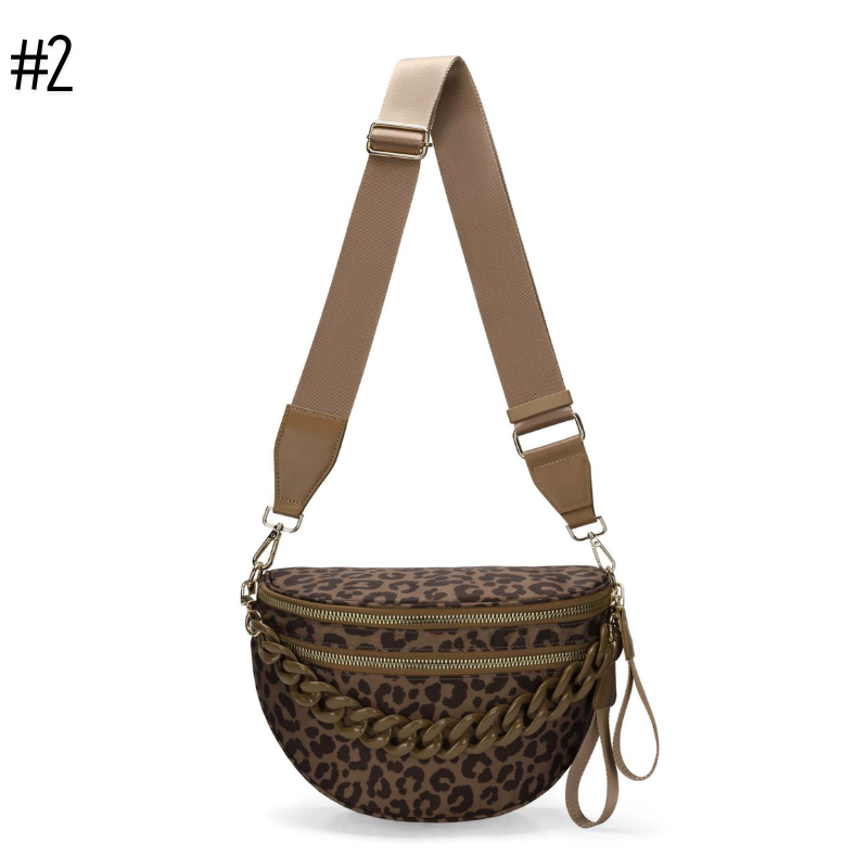 Romslig crossbody-veske med flere lommer