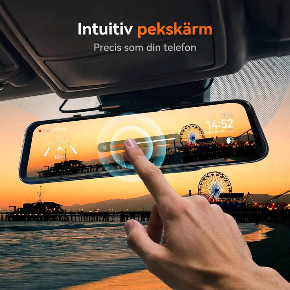 🚗✨ G900Pro 12MP Back­spegel med WiFi & Pekskärm – Premium Säkerhet med 30 Månaders Garanti