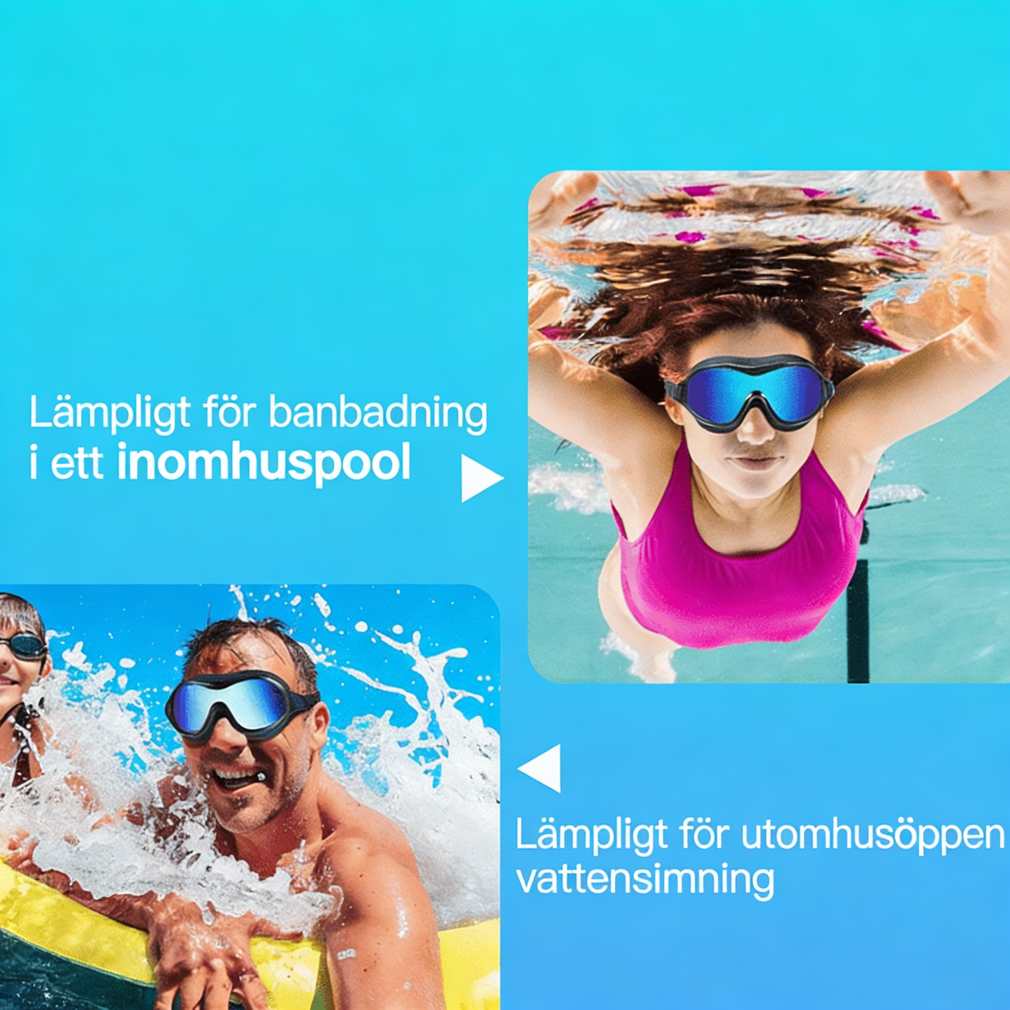 💦👀 Lekkasjefrie svømmebriller – for voksne og barn🏄🌊