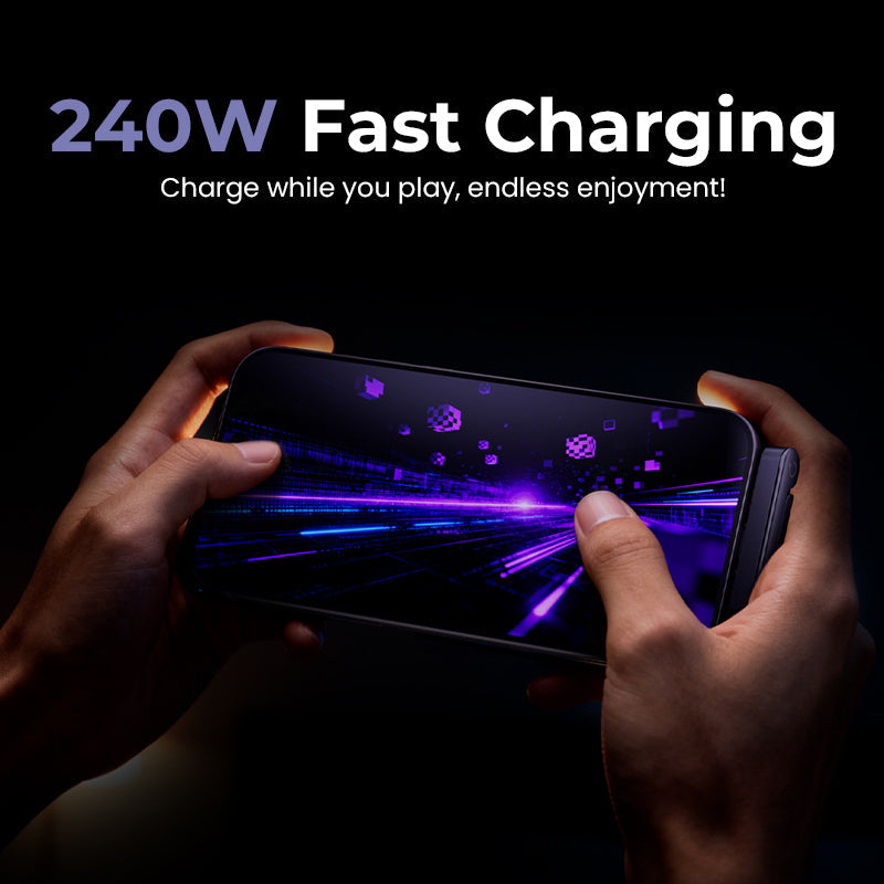 ⚡2-i-1 usynlig ladekabelholder – 240W hurtigladekabel med innebygd telefonstativ