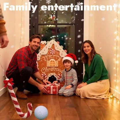 🍪 50 % RABATT NÅ! ✨ Pepperkake-golfsett – Festlig julespill med 2 puttere og 6 hull for familiemoro i høytiden 🎄🏌️‍♂️ 