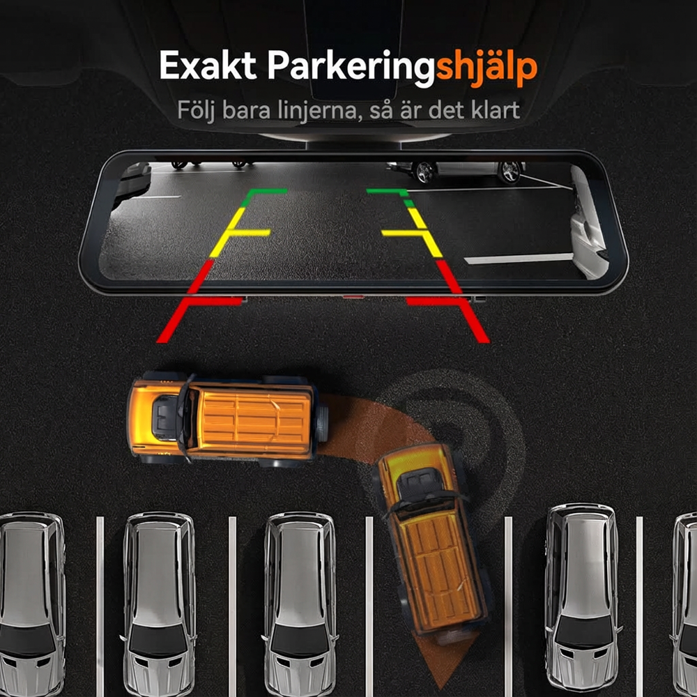 🚗✨ G900Pro 12MP Back­spegel med WiFi & Pekskärm – Premium Säkerhet med 30 Månaders Garanti