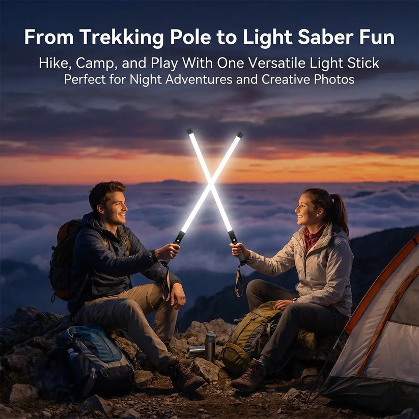 Lasersabel-stil turstaver – LED-belyste, vanntette aluminiumstaver for nattvandring, camping og nødsituasjoner