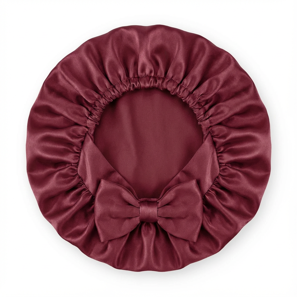 Mulberry silk bonnet that reduces frizz &amp; preserves hair moisture overnight 