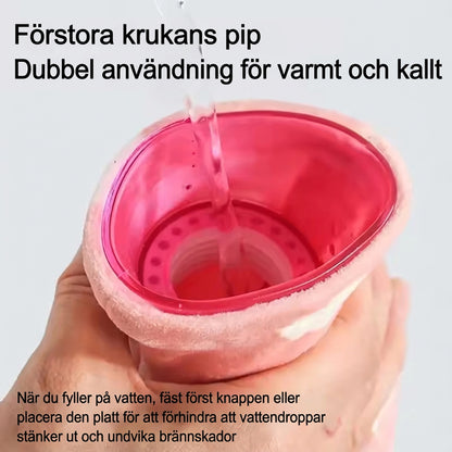 🔥 U-formet hengende varmtvannsflaske med mykt fleecetrekk ❄ Multifunksjonell pleie for nakke og skuldre med varme/kuldebehandling 🌟 