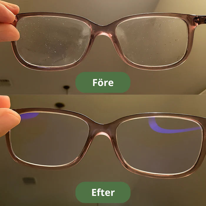 Krystallklare glass uten rengjøringskluter og striper