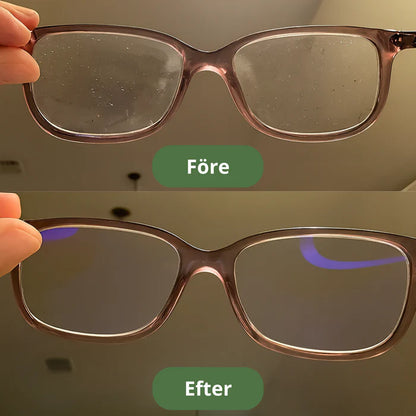 Krystallklare glass uten rengjøringskluter og striper