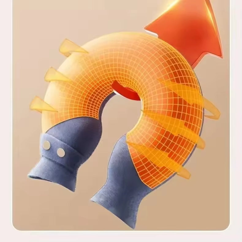 🔥 U-formet hengende varmtvannsflaske med mykt fleecetrekk ❄ Multifunksjonell pleie for nakke og skuldre med varme/kuldebehandling 🌟 