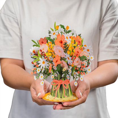 💐 Pop-up-kort med markblomster til Valentinsdagen