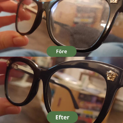 Krystallklare glass uten rengjøringskluter og striper