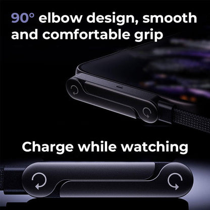 ⚡2-i-1 usynlig ladekabelholder – 240W hurtigladekabel med innebygd telefonstativ