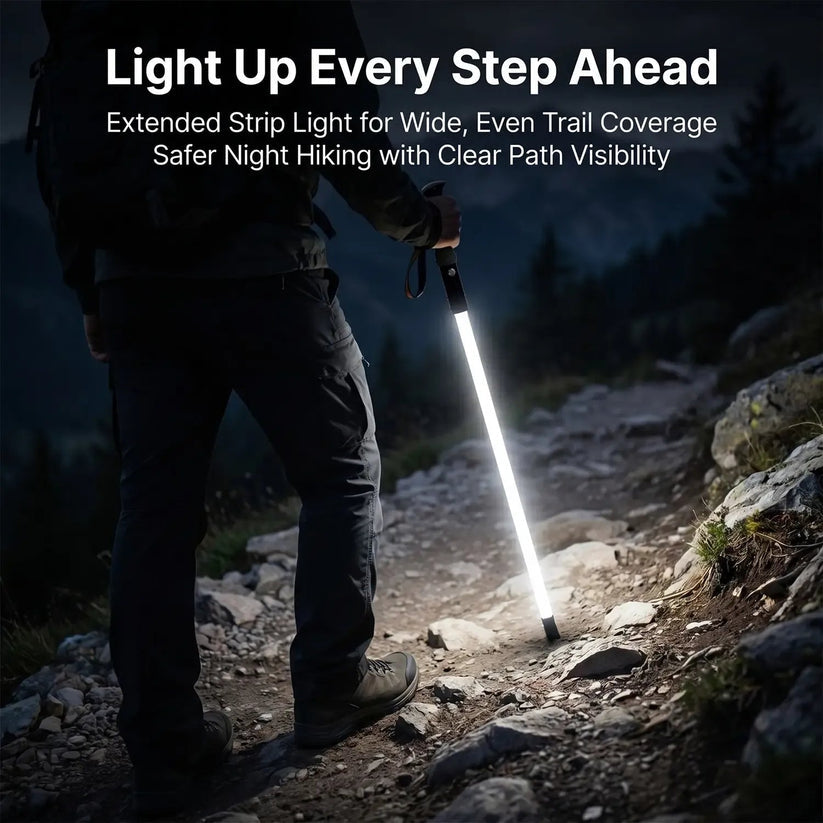 Lasersabel-stil turstaver – LED-belyste, vanntette aluminiumstaver for nattvandring, camping og nødsituasjoner