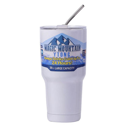 Magic Frozen termos med sugerør – vakuumisolert iskald drikkeflaske i rustfritt stål