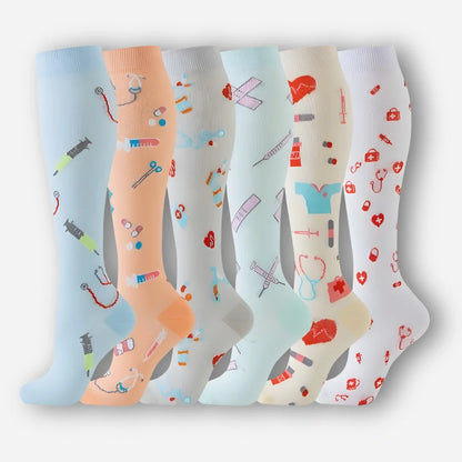 6-pakning med kompresjonsstrømper