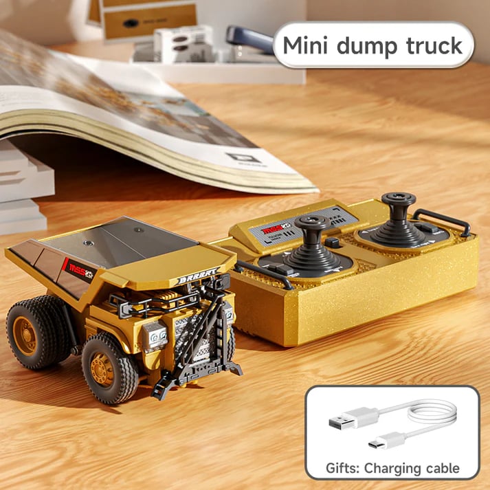ByggRörelse™ 1:64 Premium Mini RC Byggset i Metall – Gaffeltruck, Grävmaskin & Tipptruck