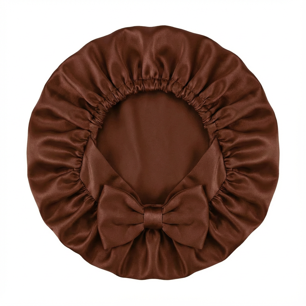 Mulberry silk bonnet that reduces frizz &amp; preserves hair moisture overnight 