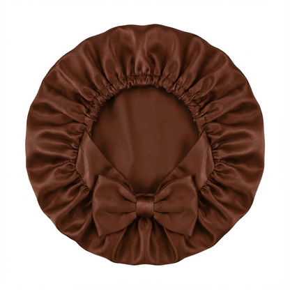 Mulberry silk bonnet that reduces frizz &amp; preserves hair moisture overnight 