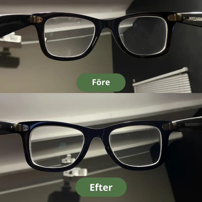 Krystallklare glass uten rengjøringskluter og striper