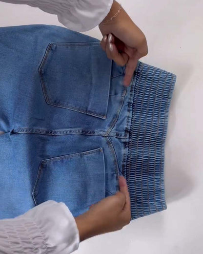 Curvy Skinny Flare-Jeans med Hög Midja | Formande & Stretchiga
