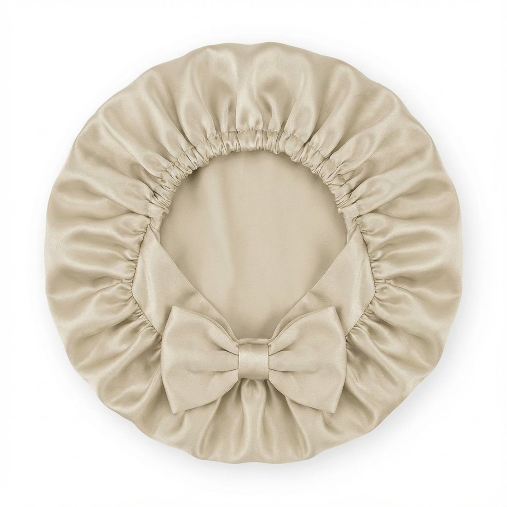 Mulberry silk bonnet that reduces frizz &amp; preserves hair moisture overnight 