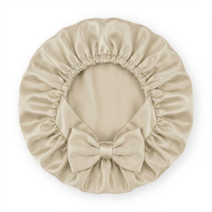 Mulberry silk bonnet that reduces frizz &amp; preserves hair moisture overnight 