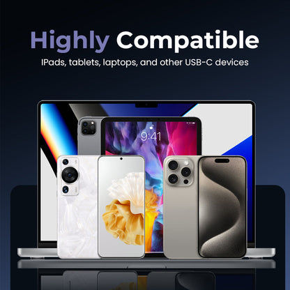 ⚡2-i-1 usynlig ladekabelholder – 240W hurtigladekabel med innebygd telefonstativ