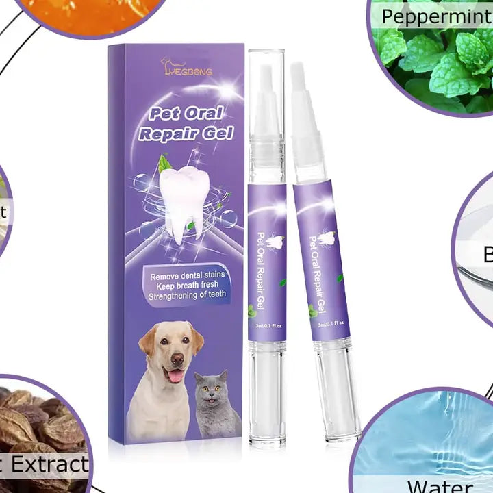 Gel for reparasjon av munnhelse hos kjæledyr