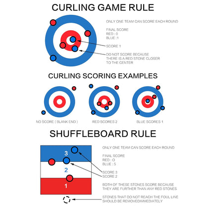3-i-1 Bordsspel: Curling, Bowling & Shuffleboard