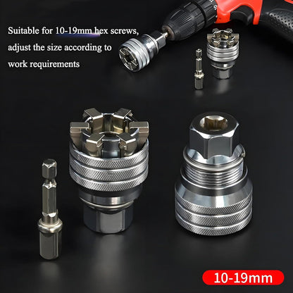 Uppgraderad Justerbar Universalsockel – 10–19 mm Multifunktionsnyckel