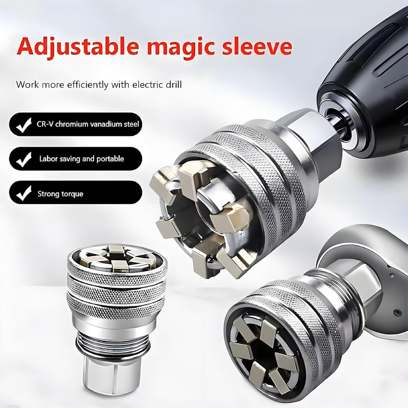 Uppgraderad Justerbar Universalsockel – 10–19 mm Multifunktionsnyckel