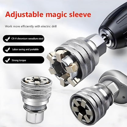Uppgraderad Justerbar Universalsockel – 10–19 mm Multifunktionsnyckel