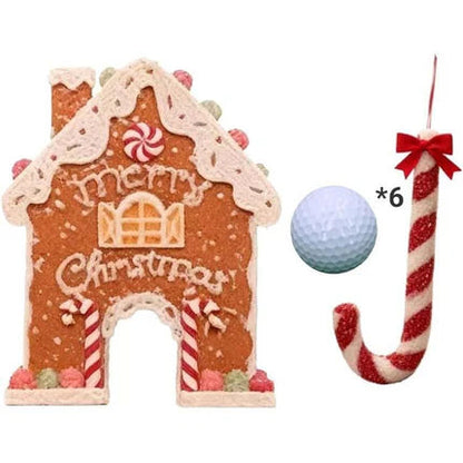 🍪 50 % RABATT NÅ! ✨ Pepperkake-golfsett – Festlig julespill med 2 puttere og 6 hull for familiemoro i høytiden 🎄🏌️‍♂️ 