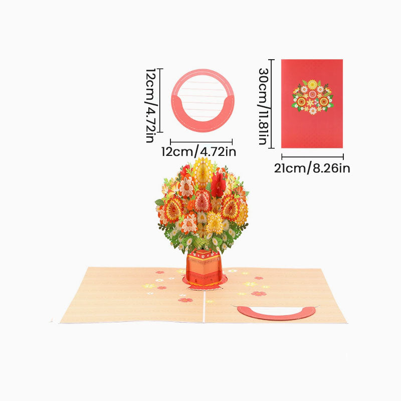 💐 Pop-up-kort med markblomster til Valentinsdagen