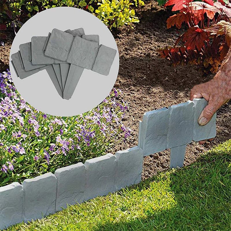 10-pack Dekorativa kantstöd med stenlook för trädgården